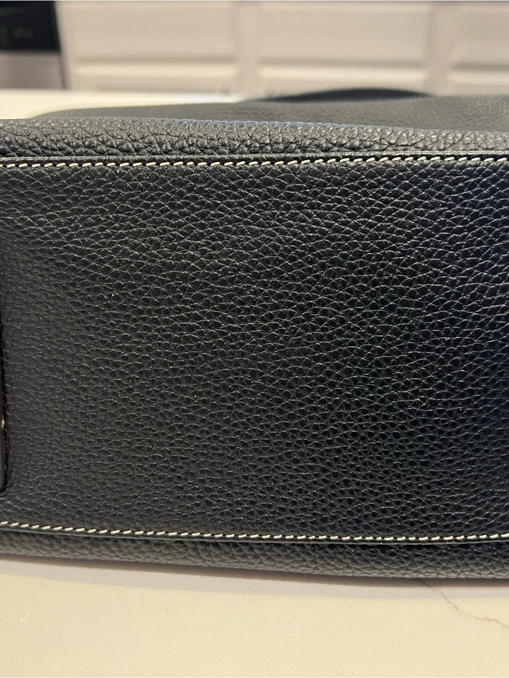 Dooney & Bourke Black Pebbled Leather Shoulder Bag with Gold Hardware